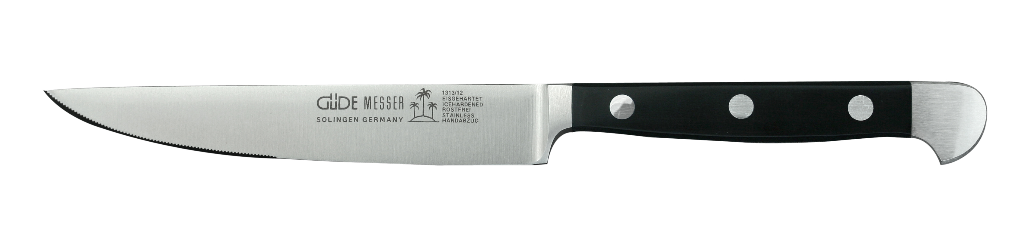 Güde Alpha Steakmesser 12 cm - CVM-Messerstahl - Griffschalen Hostaform