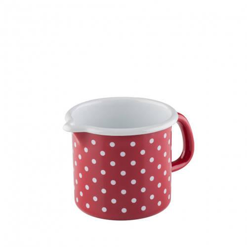 Riess Country Red Polka Dot Beak Pot 9 cm / 0.5 L - Enamel