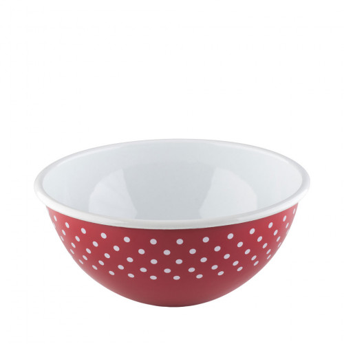 Riess Country Red Polka Dot Bowl 26 cm / 4.0 L - Enamel