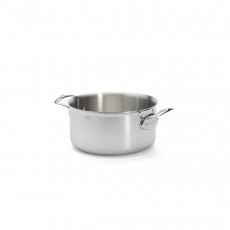 De Buyer Professional 24 cm Stainless Steel Affinity Straight Edge Sauté  Pan with Lid